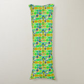 Coussins Longs Fond d'écran Funny Retro - orange vert bleu (Devant (Vertical))