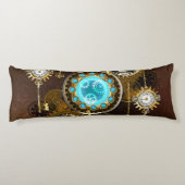 Coussins Longs Fond rouillé Steampunk avec verres turquoise (Dos)