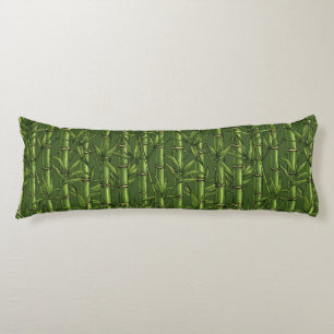Coussins Longs Forêt de bambou en vert