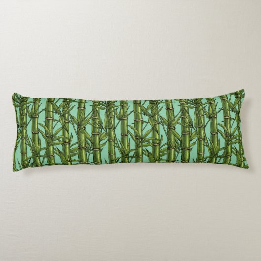Coussins Longs Forêt de bambou sur bleu clair (Dos)