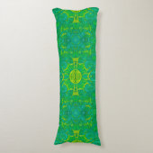 Coussins Longs Forêt papillon Bohème Arabesque Motif Vert (Devant (Vertical))