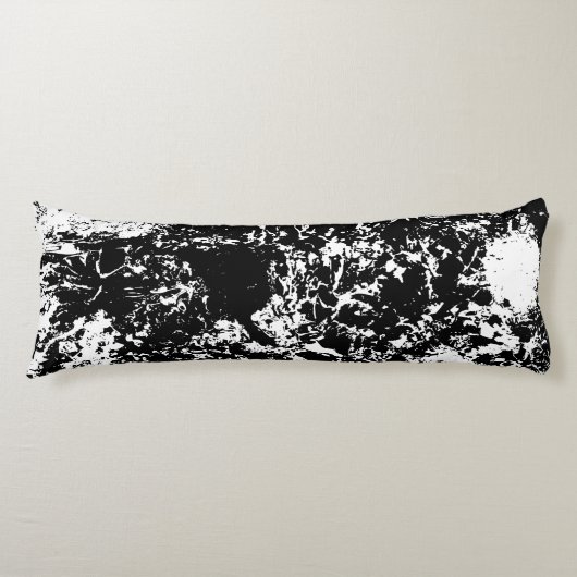 Coussins Longs Formation de glace Abstraite noire et blanche (Devant)