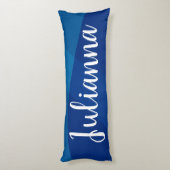 Coussins Longs Formes Abstraites élégantes en bleu Nom personnali (Dos (Vertical))