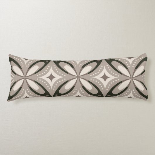 Coussins Longs Formes circulaires rétro beige et marron (Devant)