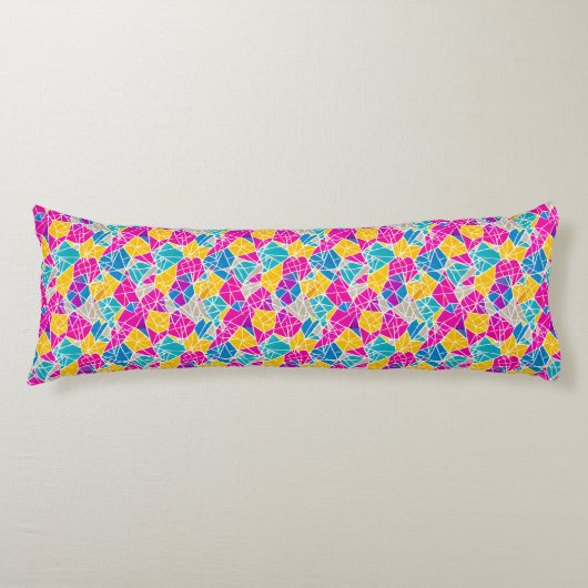 Coussins Longs Formes et lignes géométriques en couleur vive (Devant)
