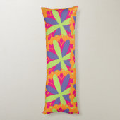 Coussins Longs Formes florales orange vibrant (Dos (Vertical))