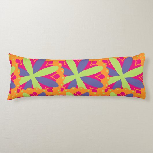 Coussins Longs Formes florales orange vibrant (Devant)