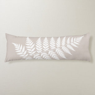 Coussins Longs Fougère blanche taupe mocha inspirée des bois