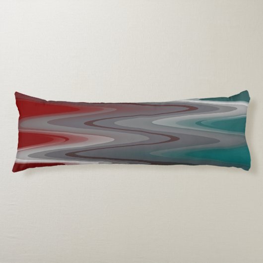 Coussins Longs Foule gris sur la turquoise bordeaux (Devant)