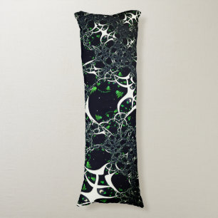 Coussins Longs Fracale blanche imparfaite sur l'espace noir, tric
