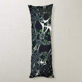 Coussins Longs Fracale blanche imparfaite sur l'espace noir, tric (Dos (Vertical))