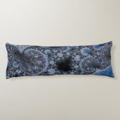 Coussins Longs Fractale abstraite noire bleue (Dos)