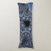 Coussins Longs Fractale abstraite noire bleue (Devant (Vertical))
