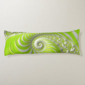 Coussins Longs Fractale en spirale abstraite moderne vert citron (Dos)
