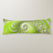 Coussins Longs Fractale en spirale abstraite moderne vert citron (Devant)