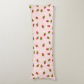 Coussins Longs Fraise rose Cute Kawaii Girl Soft Pastel (Devant (Vertical))