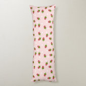 Coussins Longs Fraise rose Cute Kawaii Girl Soft Pastel (Dos (Vertical))