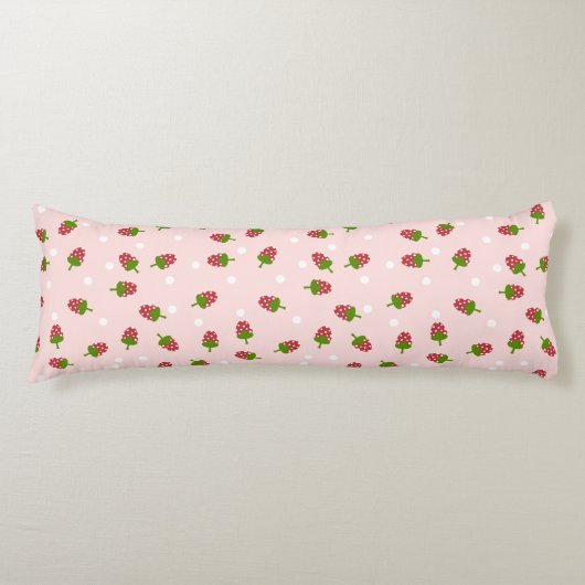 Coussins Longs Fraise rose Cute Kawaii Girl Soft Pastel (Devant)