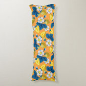 Coussins Longs Fraises jaunes sur orange (Devant (Vertical))