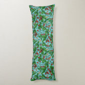 Coussins Longs Fraises sauvages sur bleu piscine (Dos (Vertical))