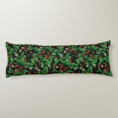 Coussins Longs Fraises sauvages sur le noir (Dos)