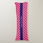 Coussins Longs Framboise Blanc Marocain #5 Bleu Marine Monogramme (Devant (Vertical))