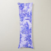 Coussins Longs Français Bleu Blanc Toile Chinoiserie Style Rustiq (Devant (Vertical))