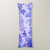Coussins Longs Français Bleu Blanc Toile Chinoiserie Style Rustiq (Dos (Vertical))