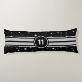 Coussins Longs Frappe de course noir et argent (Dos)