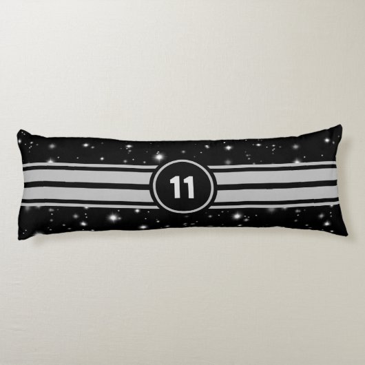 Coussins Longs Frappe de course noir et argent (Dos)