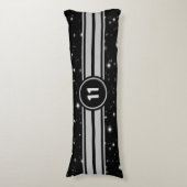 Coussins Longs Frappe de course noir et argent (Devant (Vertical))