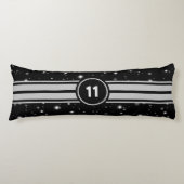 Coussins Longs Frappe de course noir et argent (Devant)