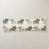 Coussins Longs Frenchies, Beige (Dos)