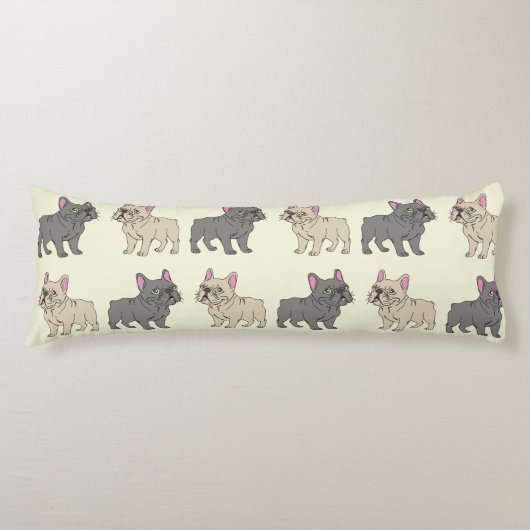 Coussins Longs Frenchies, Beige (Devant)