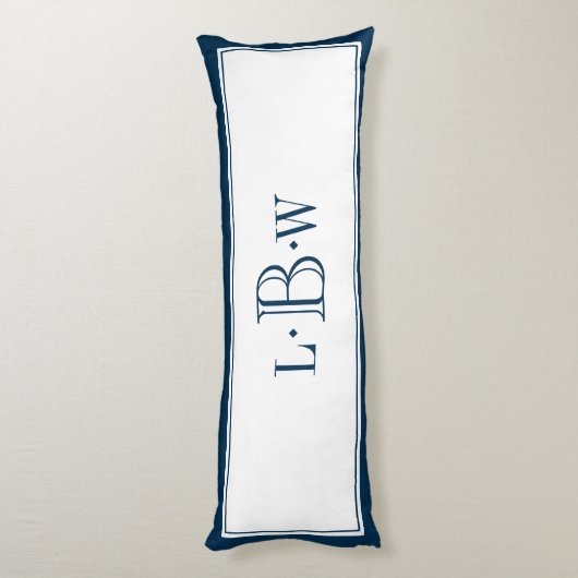 Coussins Longs Frontière bleue classique décorée d'un monogramme (Dos (Vertical))