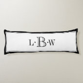 Coussins Longs Frontière noire classique décorée d'un monogramme (Dos)