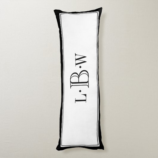 Coussins Longs Frontière noire classique décorée d'un monogramme (Dos (Vertical))