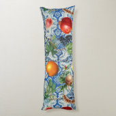 Coussins Longs Fruit d'été méditerranéen & Mosaïque Bleue Blanc (Dos (Vertical))