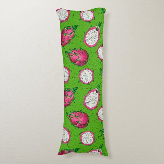 Coussins Longs Fruit rouge dragon vert (Devant (Vertical))