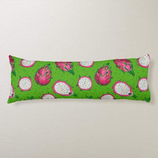 Coussins Longs Fruit rouge dragon vert (Devant)
