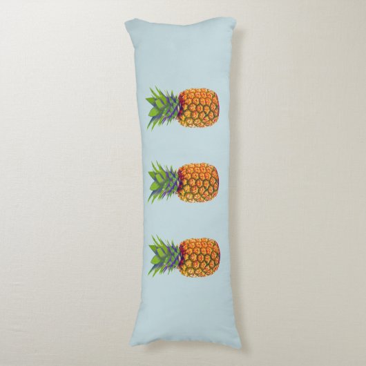 Coussins Longs Fruits d'ananas sur bleu clair (Devant (Vertical))