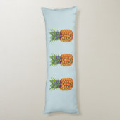 Coussins Longs Fruits d'ananas sur fond bleu clair (Dos (Vertical))