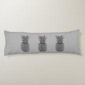 Coussins Longs Fruits d'ananas sur gris argenté clair (Dos)