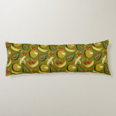 Coussins Longs Fruits tropicaux sans soudure motif jaune (Dos)