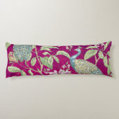Coussins Longs Fuchsia Chinoiserie paon floral (Dos)