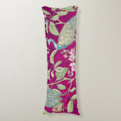 Coussins Longs Fuchsia Chinoiserie paon floral (Devant (Vertical))