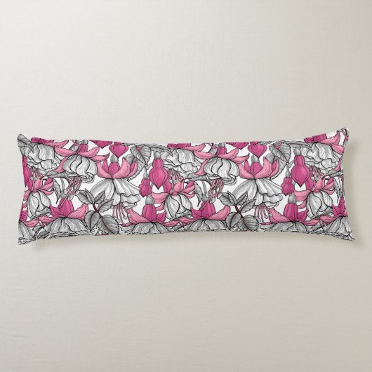Coussins Longs Fuchsia en blanc et rose (Dos)