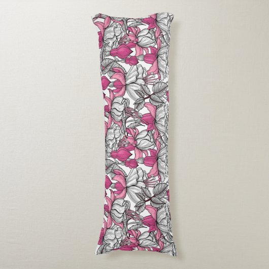 Coussins Longs Fuchsia en blanc et rose (Devant (Vertical))