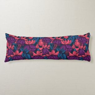 Coussins Longs Fuchsia en bleu et violet