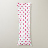 Coussins Longs Fuchsia polka croise sur blanc (Devant (Vertical))